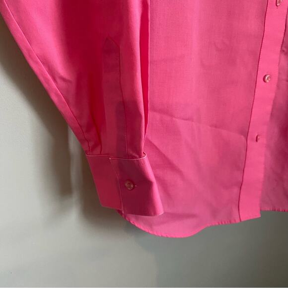 Foxcroft Wrinkle Free Button Down Bright Pink Shirt - Picture 2 of 5